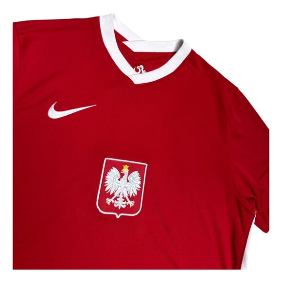 NIKE POLAND Dri-Fit Red Soccer Football Kit Jersey Mens Medium - Picture 3 of 7